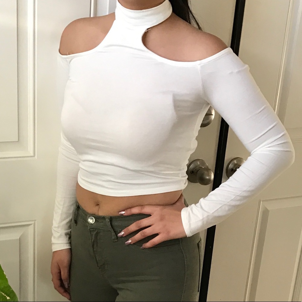 White long sleeve top
